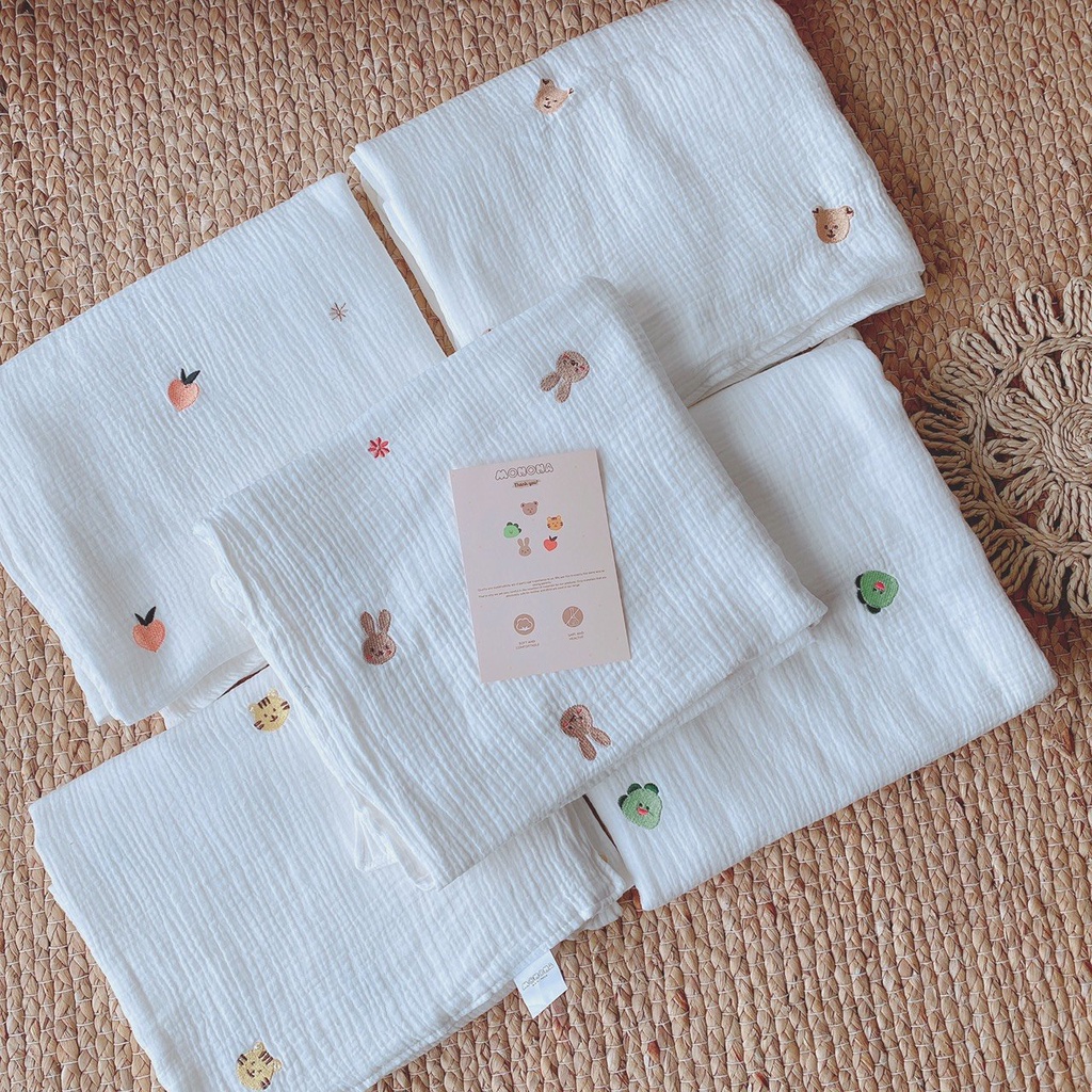 Chăn xô 4 lớp kiêm khăn tắm monona
