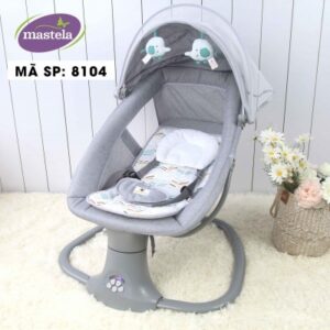 Nôi ru ngủ thư giãn kết hợp ghế ngồi đọc sách cho bé Mastela 8104 2 màu trắng xám/ xám hồng