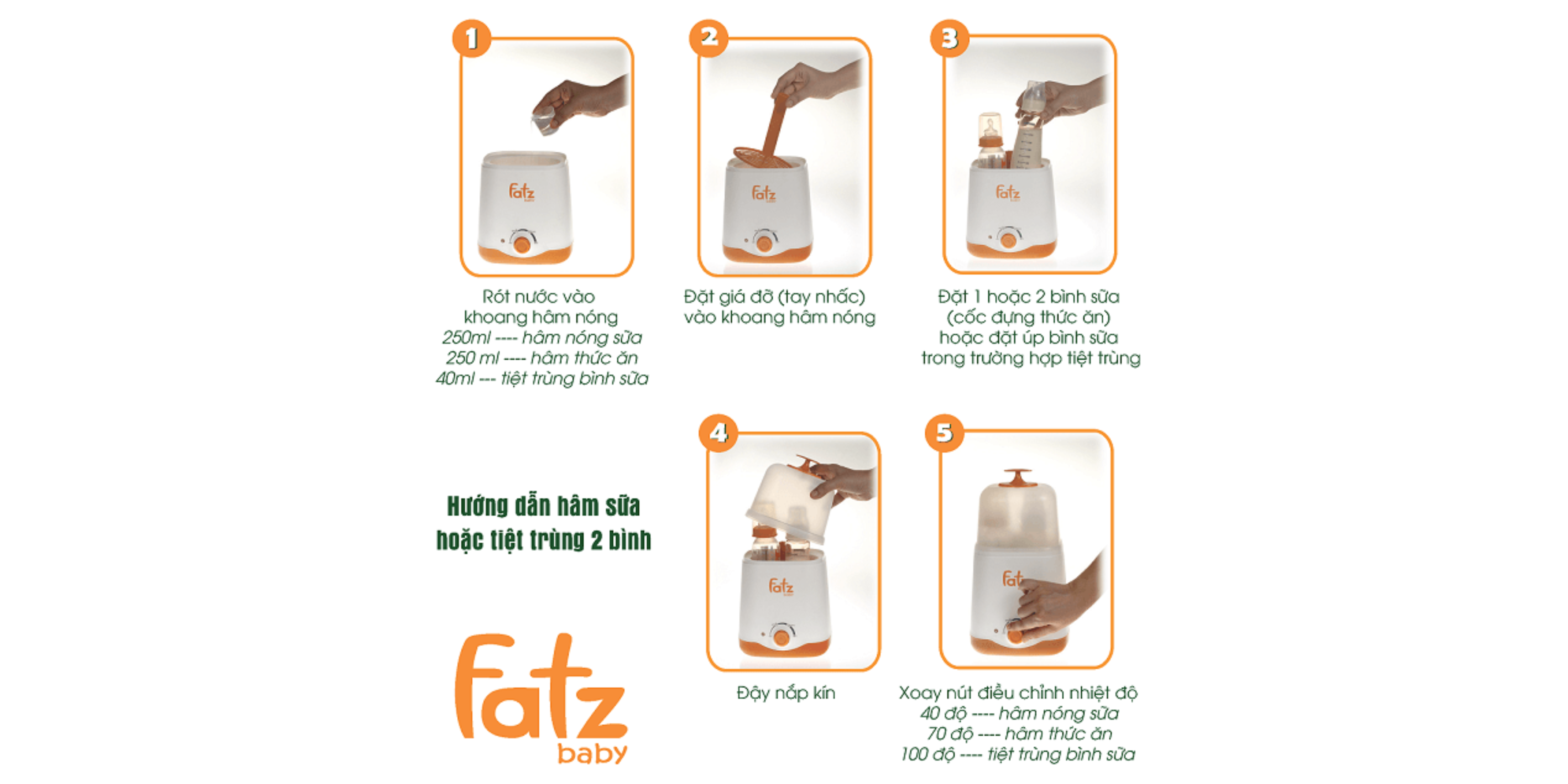 Các Bước Sử Dụng Máy Hâm Sữa