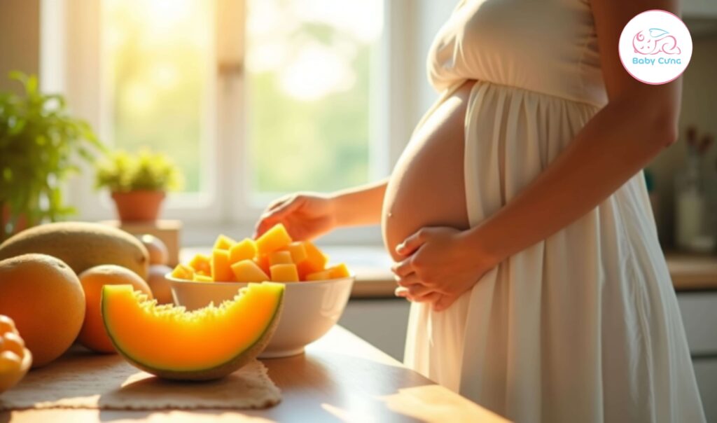 mẹ bầu ăn dưa lưới được không
